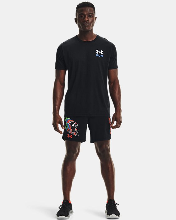 Men's UA Keep Run Weird Smiley Short Sleeve in Black image number 2